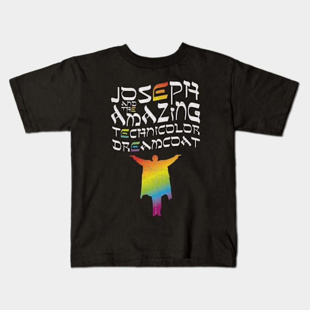 Joseph and the amazing technicolor dreamcoat t-shirt Kids T-Shirt by Kutu beras 